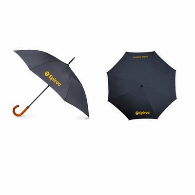 Raindrops Polyester Umbrella with Wood Handle