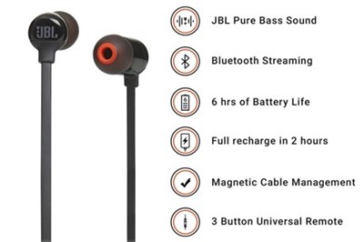 JBL T110BT Pure Bass Wireless in -Ear Headphone with Mic