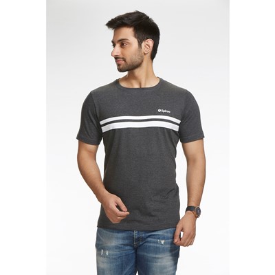 Horizon Round Neck T Shirt Charcoal Melange