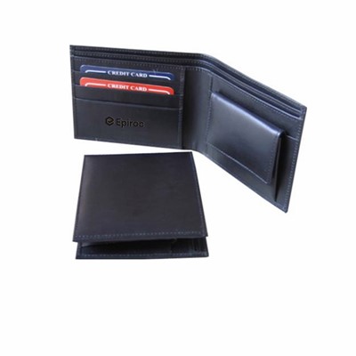 X-axis Leather Wallet with Coin Pocket
