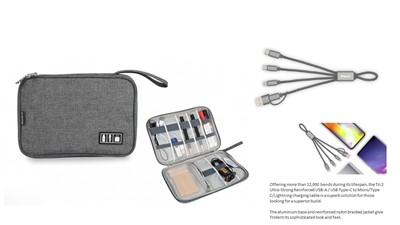 Travel Organizer plus Trident charging cable