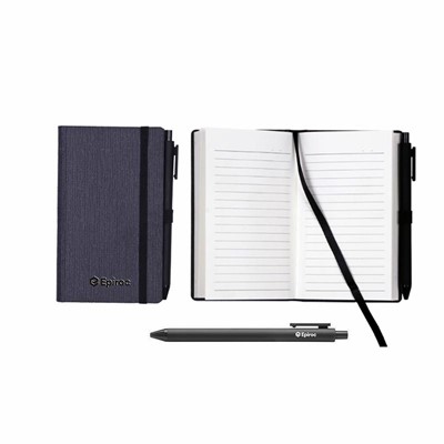 FSC Sky A6 Hard Bound Notebook Black with Icon Silicon Ball Pen