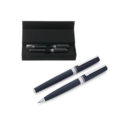 Hugo Boss Gear Blue Ballpoint Pen and Fountain Pen Set